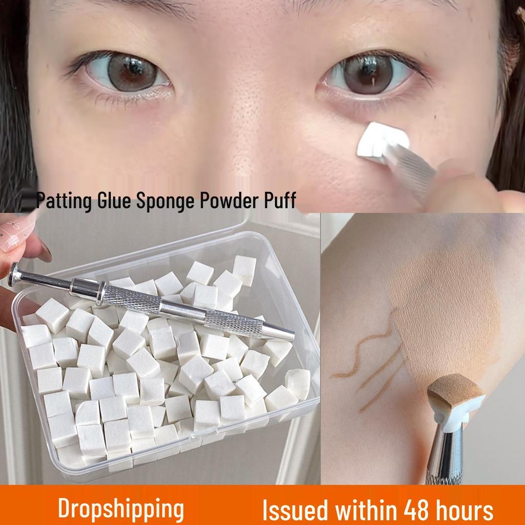 Mini pinzeta s jednorázovými houbičkami na roztírání korektoru a tvářenky