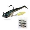 6pcs Spin Spoon Sequins Soft Fishing Lures Jig Head Artificial Baits T Tail Wobblers Swimbait for Trout Bass Shad