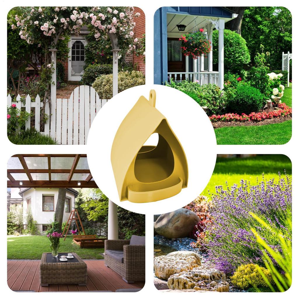 Bird Feeders for Outdoors Hanging Bird Feeder Wild Birds Seed Triangular Roof Garden Waterproof And Windproof Easy To Clean