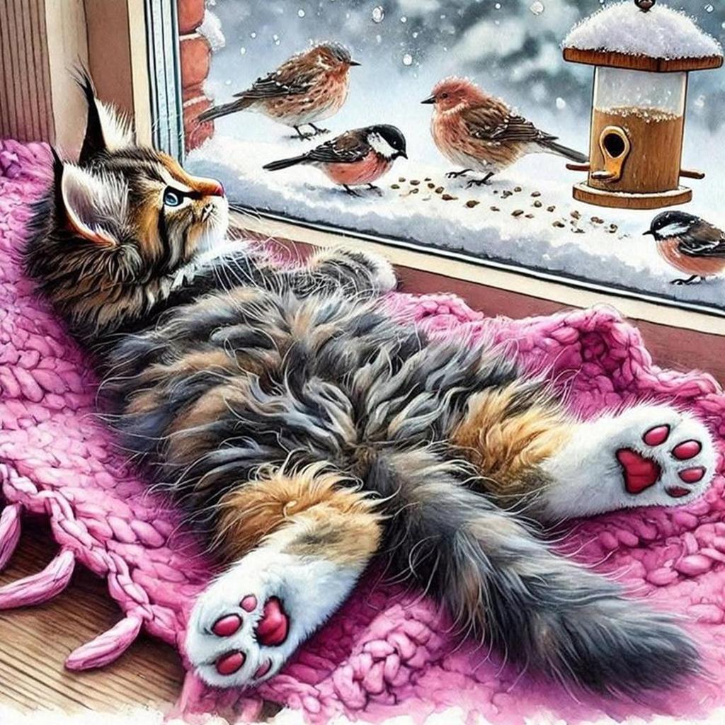 Animal Full DIY 5D Round Drill Diamond Dots Paintings Picture Arts Craft for Adults/Beginners Gift Idea Home Wall Decor 40x40cm