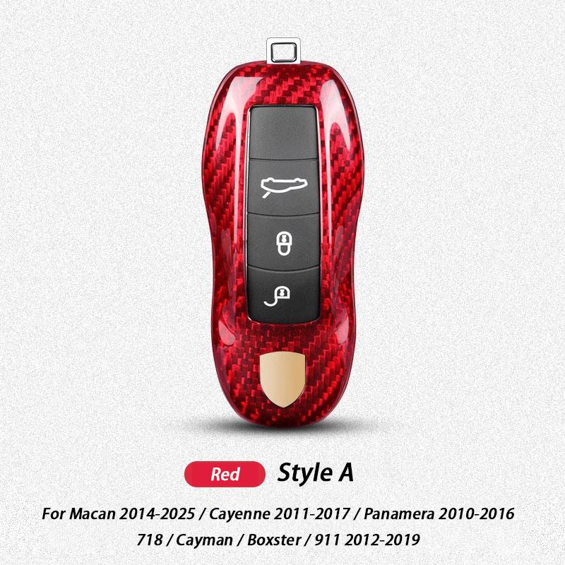 Real Carbon Fiber Key Fob Cover For Porsche 718 911 Carrera 918 Spyder Boxster 981 Cayenne 92A Cayman 981 For Macan Panamera