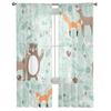 Forest Animal Cartoon Fox Deer Bear Tulle Sheer Window Curtains for Living Room Kitchen Children Bedroom Voile Hanging Curtain