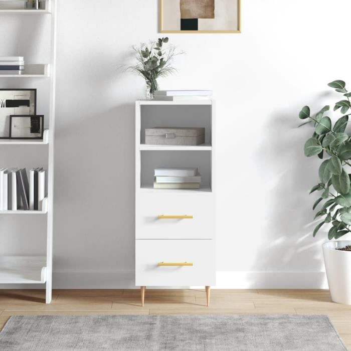 VidaXL Buffet High-Gloss White 34.5x34x90 Cm Engineered Wood 828654