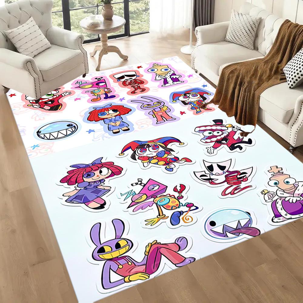 Digital Circus Area Rug Design for Study Room Dormitory Kitchen Living Rooms Anti-slip Rug Decorate Offices