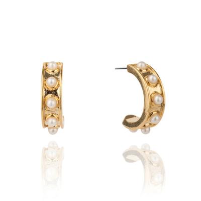 AUGUST ALICE 14K Halbring-Perlenohrringe
