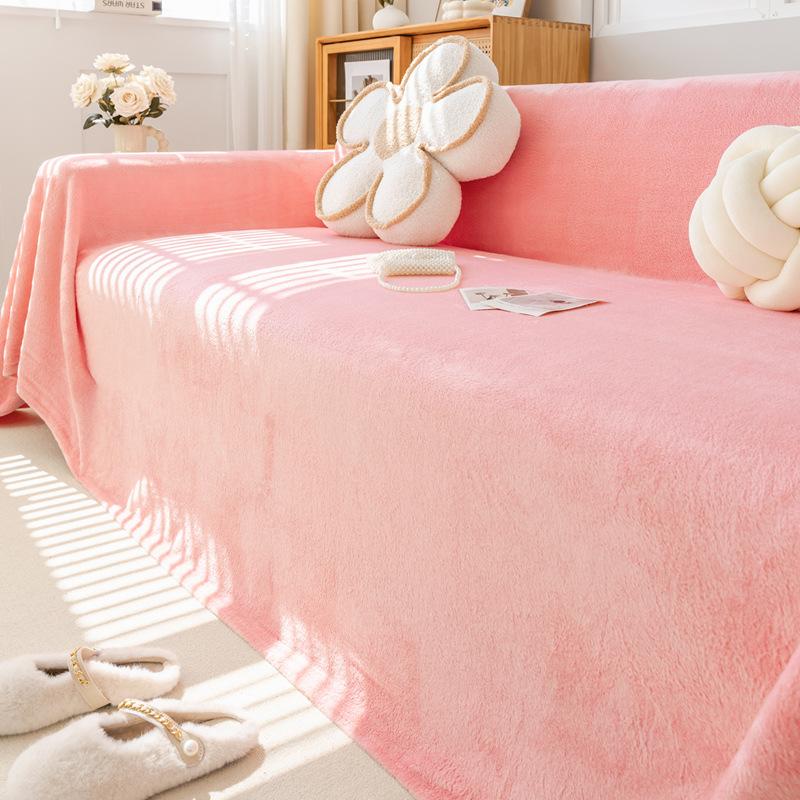 Sofa Cover Cloth Towel Winter Milk Velvet Thickened Plush Sofa Cushion All-Inclusive Blanket