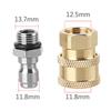 2Pcs Brass Connector Washing Adapter 1/4" Female Quick Connection With M14*1.5