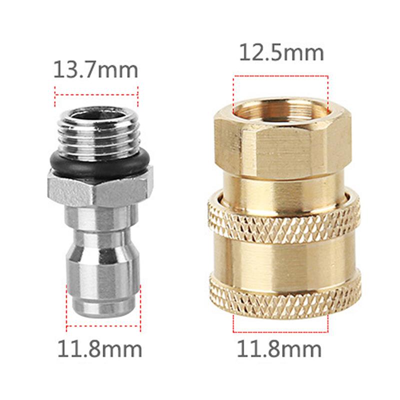 2Pcs Brass Connector Washing Adapter 1/4" Female Quick Connection With M14*1.5