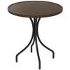 Diameter 66cm Galvanised Steel Garden Table - Brown