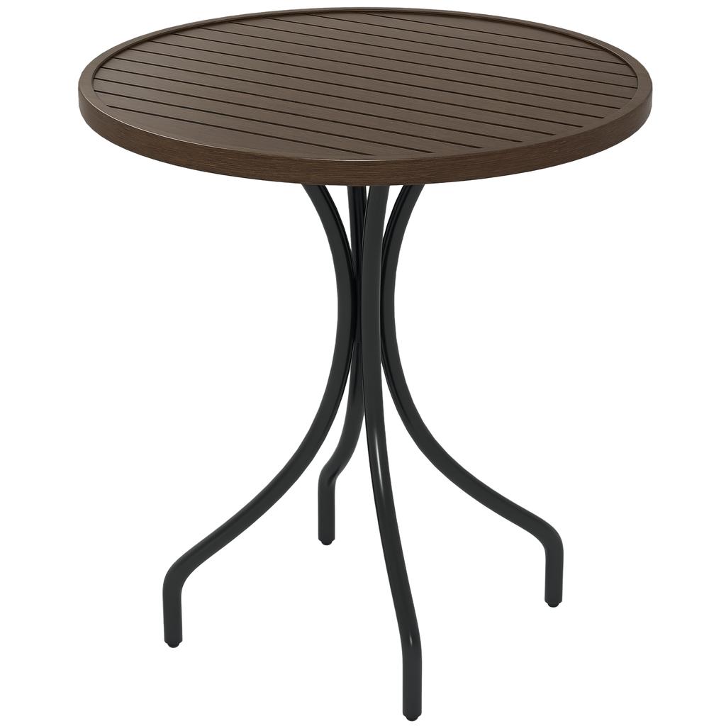 diameter 66cm Galvanised Steel Garden Table - Brown