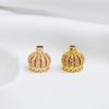 Copper-Plated 14K Gold Zircon Crown Pendant for DIY Accessories: Vintage Hairpin, Earrings, Tassel, Hat