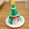 Christmas Hat Pet House Autumn Winter Warm Indoor Dog Cat Bed Cave Plush Kitten Puppy Sleeping Nest Tent Pet Supplies