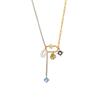 Stylish Splicing Pendant Clavicle Chain Jewelry Titanium Steel Necklace with Moon Star Pearls for Everyday Wear