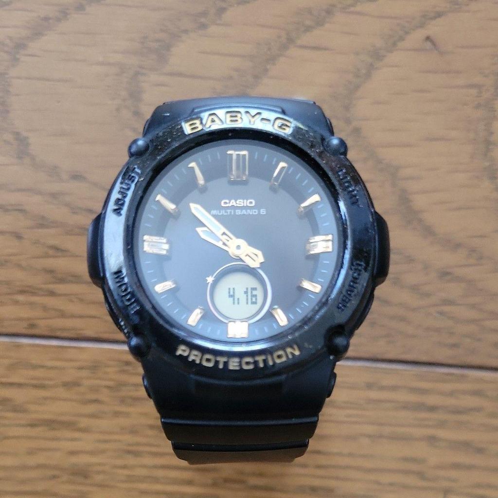 Used CASIO Baby-G BGA-2700SD Radio Controlled Tough Solar MULTI BAND 6 Analog-Digital Watch Black