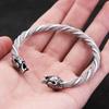 Vintage Viking Wolf Head Bracelet for Men Punk Hip Hop Stainless Steel Open Bracelet Fashion Jewelry Gift