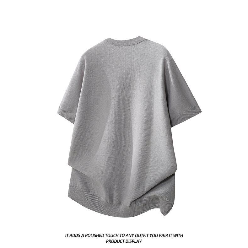 2026 Japanese Style Men's Trendy Loose Knit Short Sleeve Summer Top
