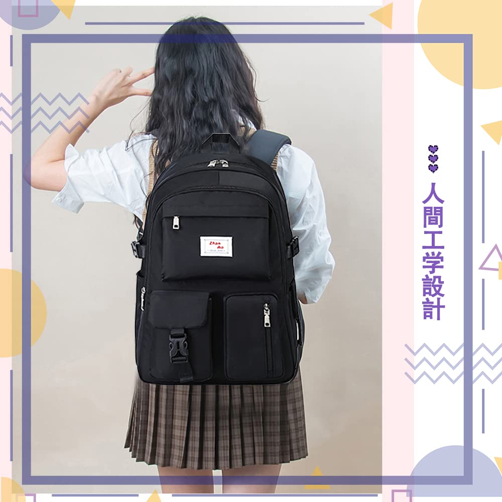 MIPOHAM Backpack for and 14 Large Fits Perfect for and Travel Women, Men, Girls, Dual-Layer Construction, Pockets, Capacity, Unisex, Waterproof,