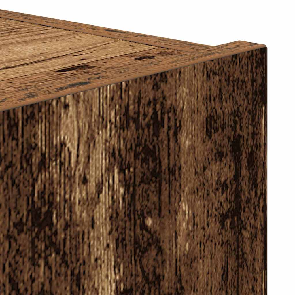 Wall Mounted TV Cabinet with LED Lighting Reclaimed Wood Look 80 x 35 x 31 cm Engineered Wood