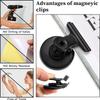 Refrigerator Magnet Clip, 10 Pcs Strong Fridge Magnet Hook Clip, Magnetic Clips for Family, School, Freezer, Kitchen Refrigerator, 40mm/1.57inch Black