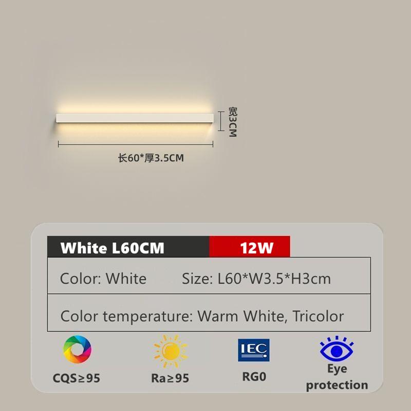 Modern LED Wall Lamp Simple Long Strip Indoor Wall Light Bedroom Living Room TV Background Decor Sconce Lighting Fixture 85-265V