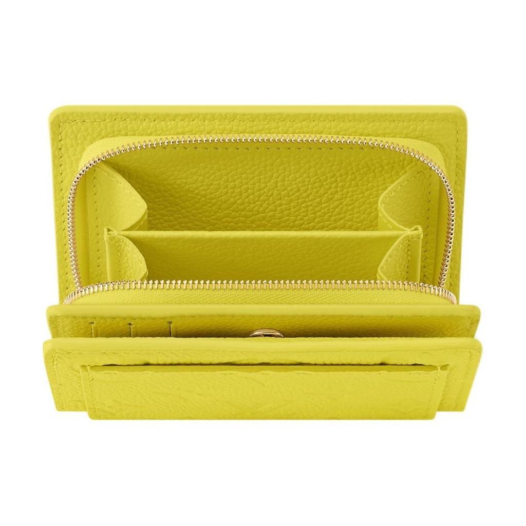 LOUIS VUITTON Portefeuille Comet Grain Cow Leather Wallet Women's Lemon M25709