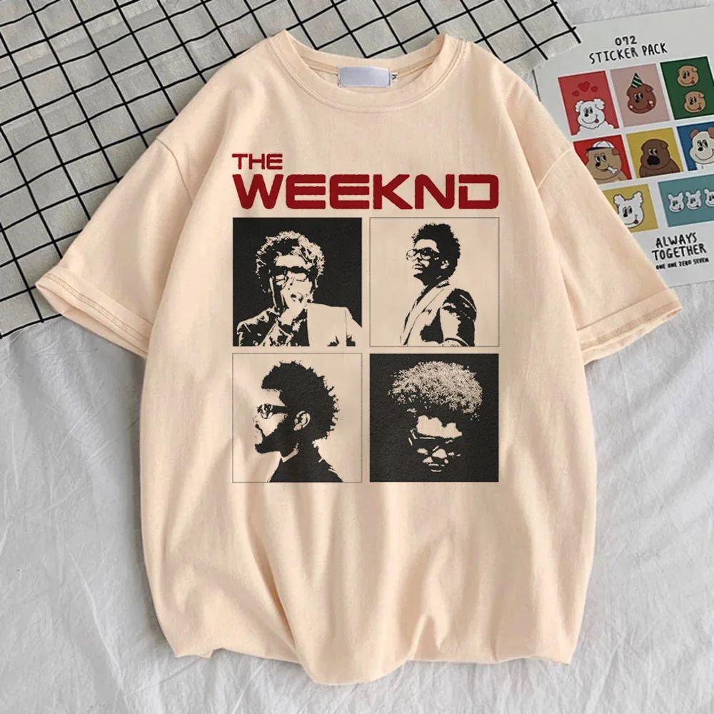 Y2K Vintage Hip Hop Tops Punk Colorful Harajuku T-shirt The Weeknd Cotton T Shirt Men's Women T Shirts Unisex