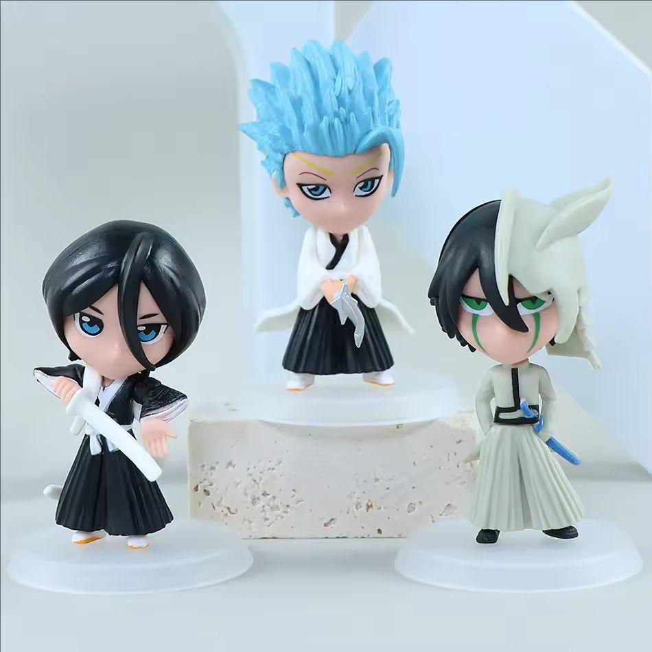 Anime BLEACH Action Figures Kurosaki Ichigo Kuchiki Rukia Urahara Kisuke Abarai Renji PVC Model Kid Gift Toy