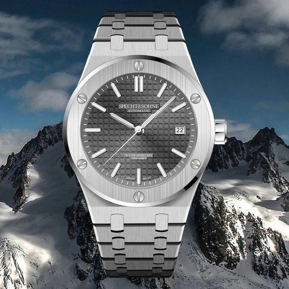 

Specht&Sohne 2025 New Luxury Men s Watch Automatic Mechanical Wriswatch Rubber Strap Japan Miyota 8215 Movt Sports Watches 40MM Japan-Miyota-Movt зелений
