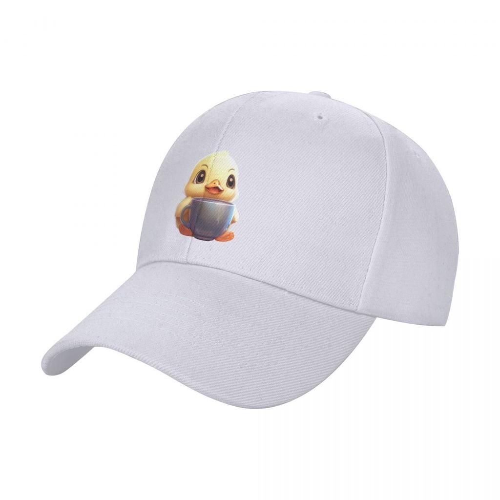 Cute duck with coffee Baseball Cap Sunscreen hats for men Luxury Cap golf hat genuine Hats Woman Men's