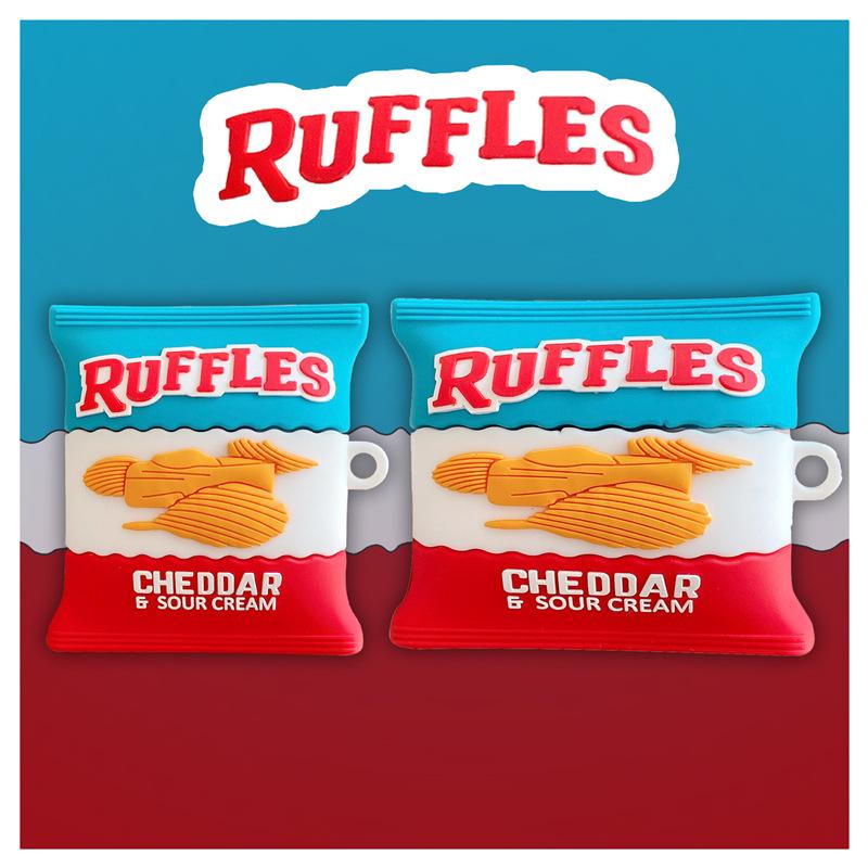 3D Cheddar Potato Chips Food Shockproof Protective Earphone Silicone Cover For Airpods Pro 2 Case For Kids Boys Girls Funda