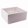 Dry Pool 90x90x40 Velvet Soft Light Pink with 400 Balls: Transparent, Pearl, Opalescent