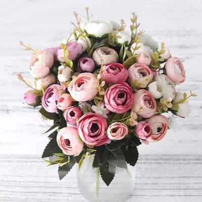 10 Köpfe europäischen Vintage Bunga Hiasan künstliche Seide Rose Blumen Blumenstrauß Hochzeit Home Party Dekoration