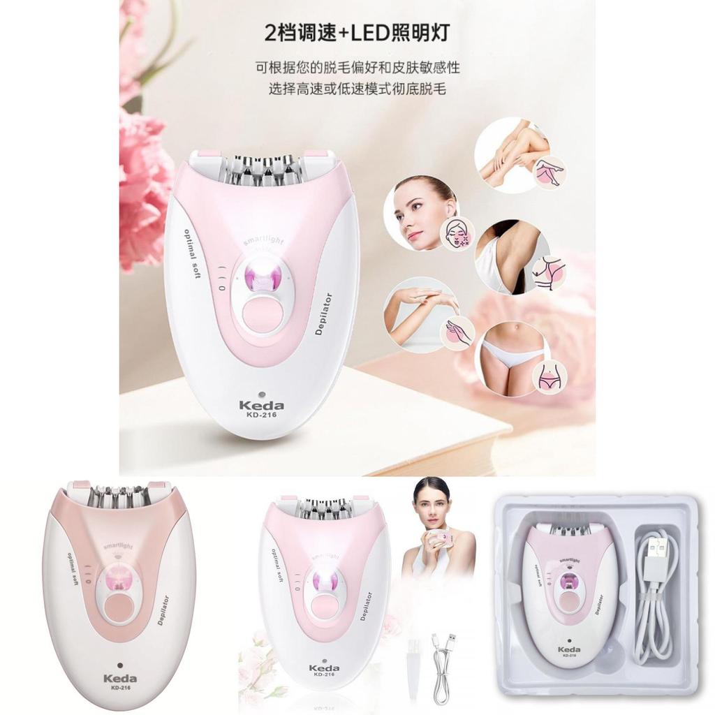 Rechargeable Female Hair Removal Tool With Abs Body And Cleaning Brush For Body Use
