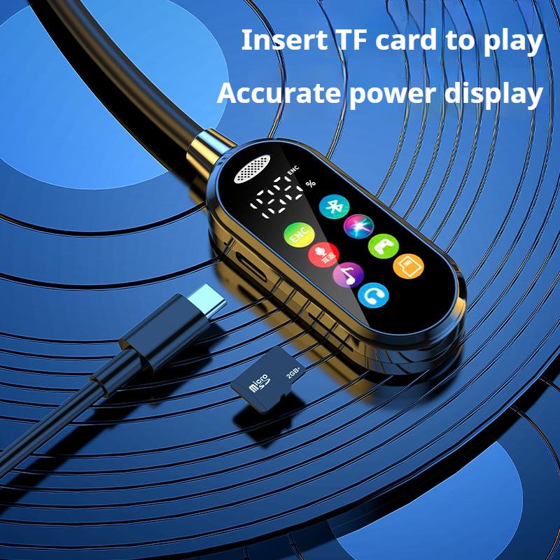 HD Screen 50H Play Time HiFi Sound Bluetooth Earphones with HD Mic Earbuds Wireless Headphones Sports Gamer Neck-hanging Headset