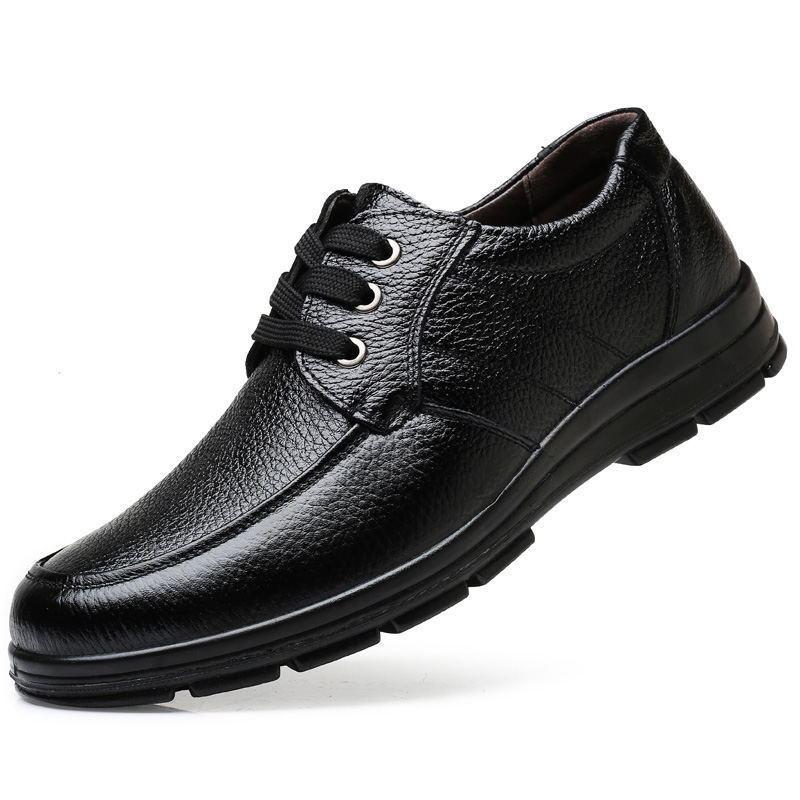 

New Durable Leather Shoes For Men Fashion Versatile Waterproof Shoe Casual Anti Slip Loafers New Comfortable Male Work Shoes 41