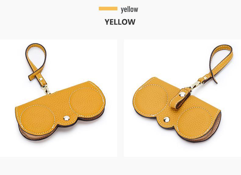 Women's Genuine Leather Sunglasses Case - Cute, Portable, New Ins Style Storage Bag