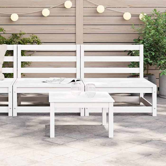 VidaXL Canapés de Jardin sans Accoudoirs 2 pcs, Sièges avec Dossier, Meubles de Terrasse Patio Arrière-cour Extérieur, Blanc 837922