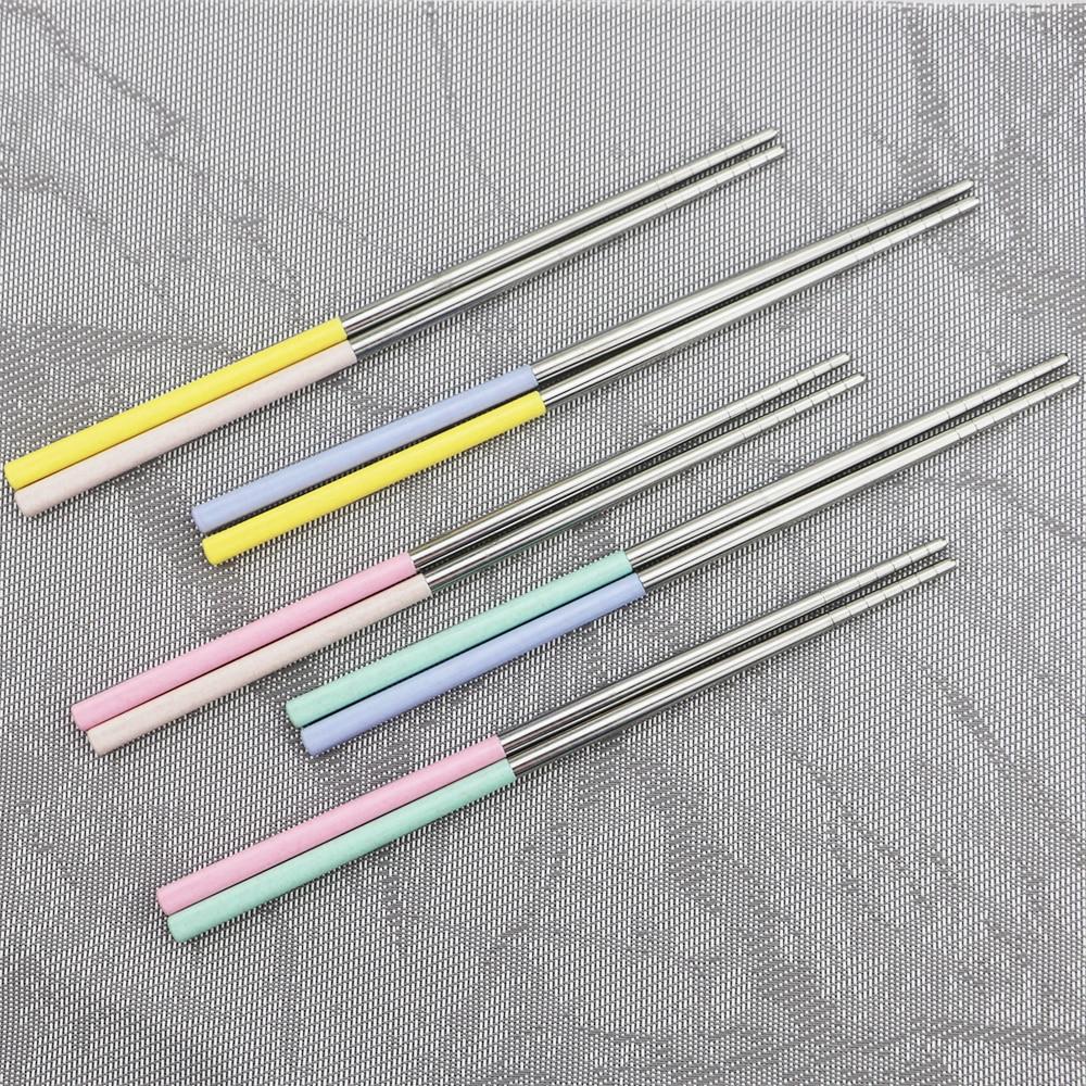 1 pár opakovaně použitelných hůlek 23 cm 18/10 hůlky z nerezové oceli Nádobí Hůlky s protiskluzovou hlavou Nádobí Hůlky na jídlo