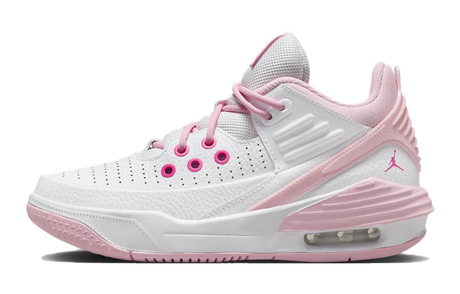 

Jordan Max Aura 5 Slip Resistant Cushioning Abrasion Resistant Mid top Children s Basketball Shoes Pink White Teenagers FD8789-116 39