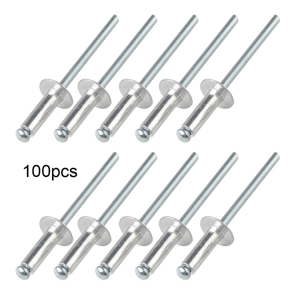100 Pieces Aluminium Pop Rivet Smooth Replacement M4 Blind Rivets