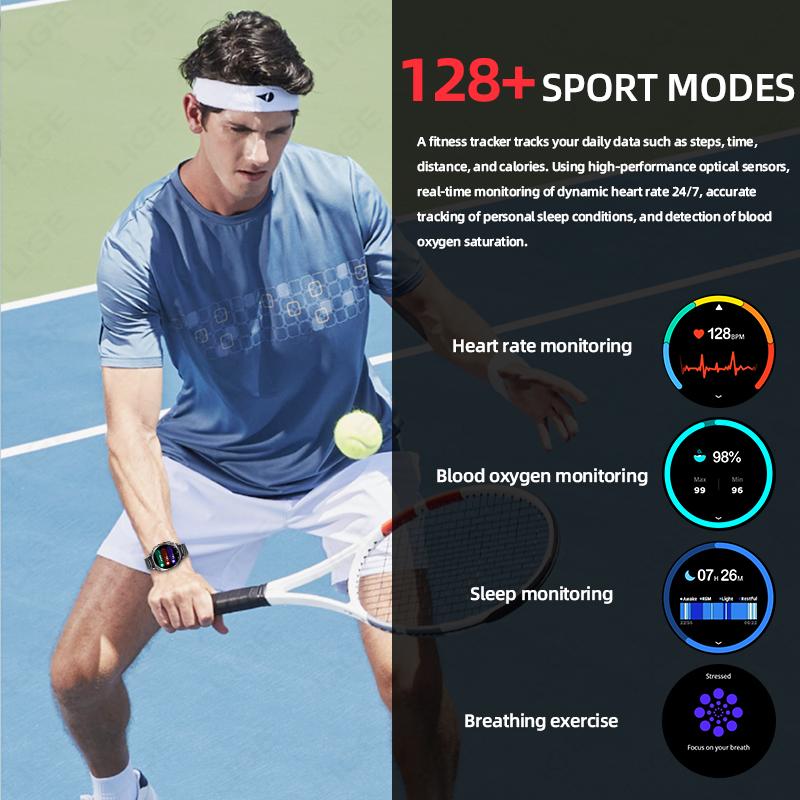 2025 New Military Bluetooth Call AMOLED Smart Watch Built-in GPS Compass Barometric Altimeter Waterproof Sports Smartwatches Men