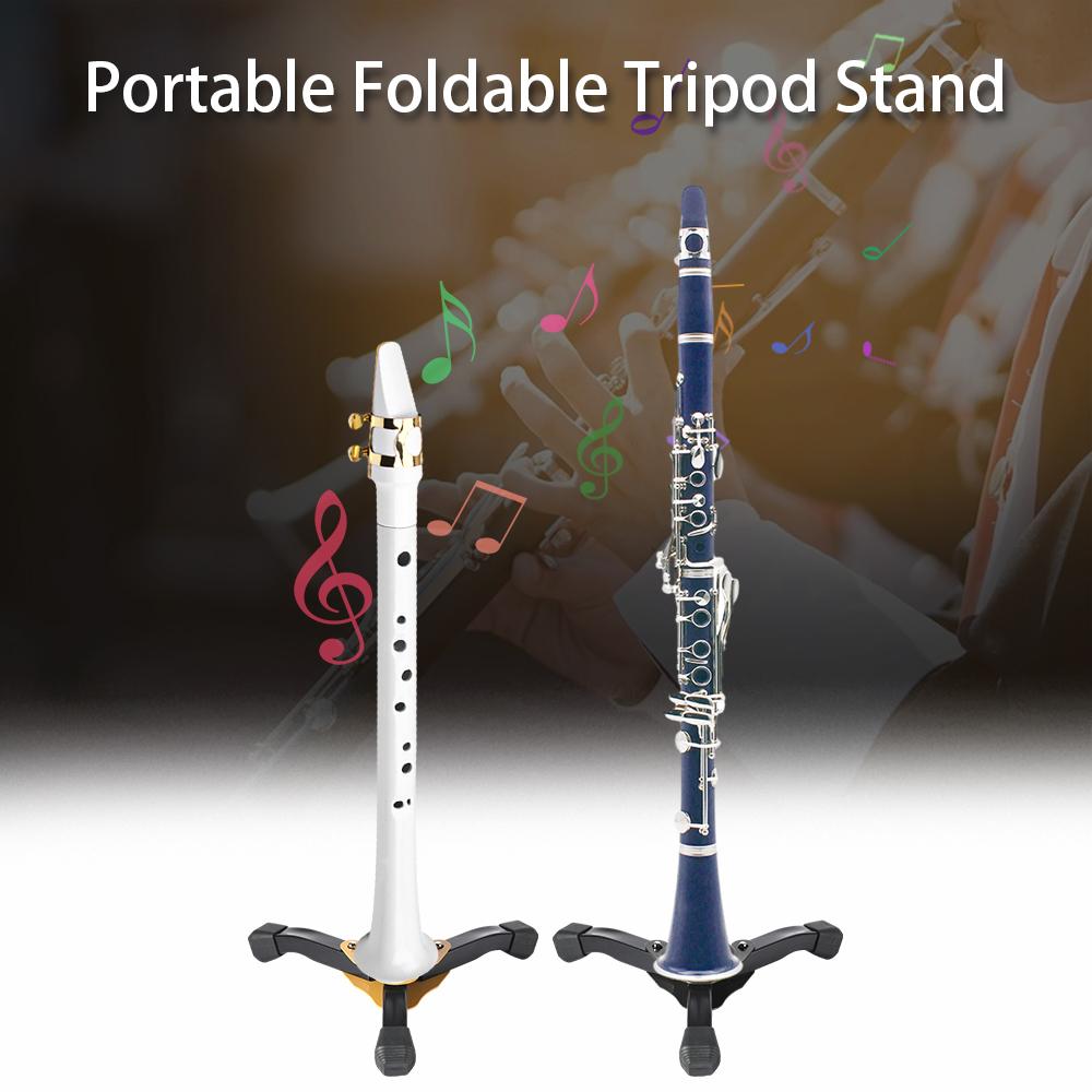 Portable Foldable Tripod Stand for Clarinet Flute Oboe Wind Instrument Non-slip Lightweight Holder
