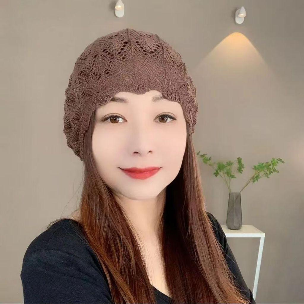 Knitted Hat Woman Autumn Winter Wool Beanie With Breathable Design For Casual Wear