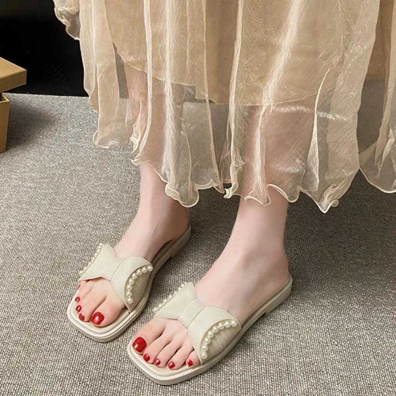 Woman Slippers Pearl Outside Slides Designer Luxury Korea Style Wholesale On Sale Sandals Promotion Top Designs Shoes for Women