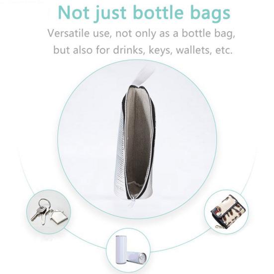 Baby Bottle Insulated Bag Aluminum Foil Thermal Carrier with Handle 3-Layer Thickened Bottle Pouch for Hot Cold Storage