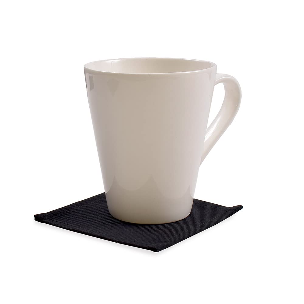 STYLE Decor 2-Piece Set: Four 100% Cotton Placemats and Four 100% Cotton Coasters. Perfect for Dining Tables, Parties, and Table Coordination. Black.