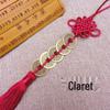 Five Emperors Alloy Copper Coins Car Pendant: Antique Chinese Knot Rearview Mirror Ornament