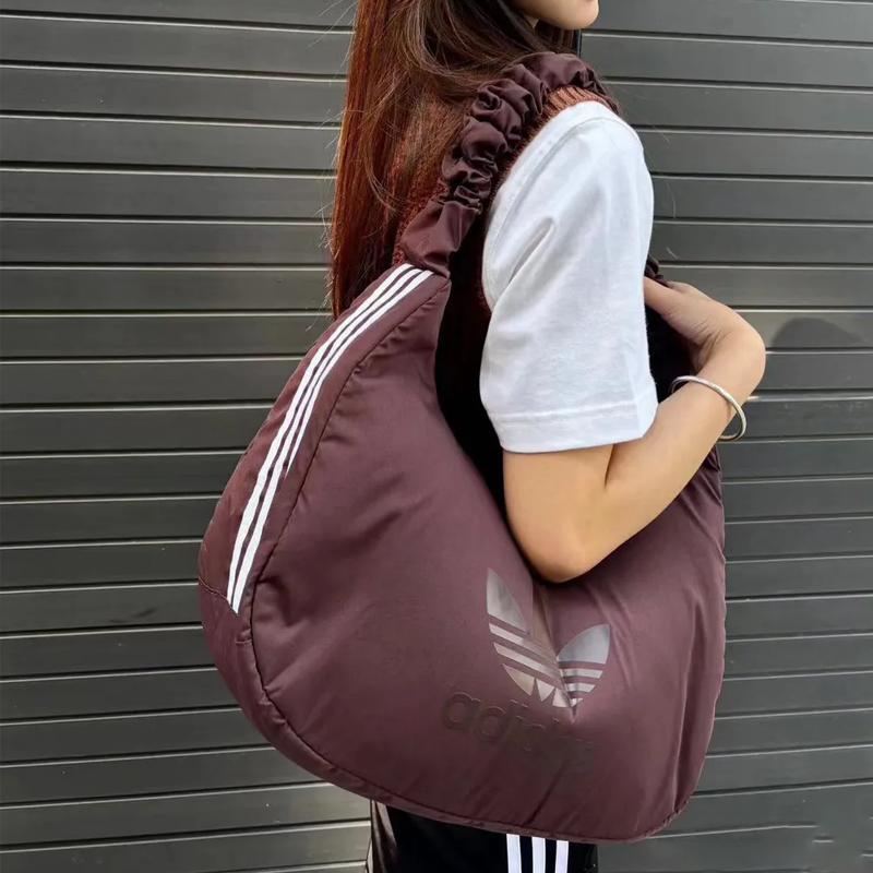 Adidas Originals Adidas Polyester Cloud Bag, One Shoulder Handbag Regular Unisex Dark Gray Brown