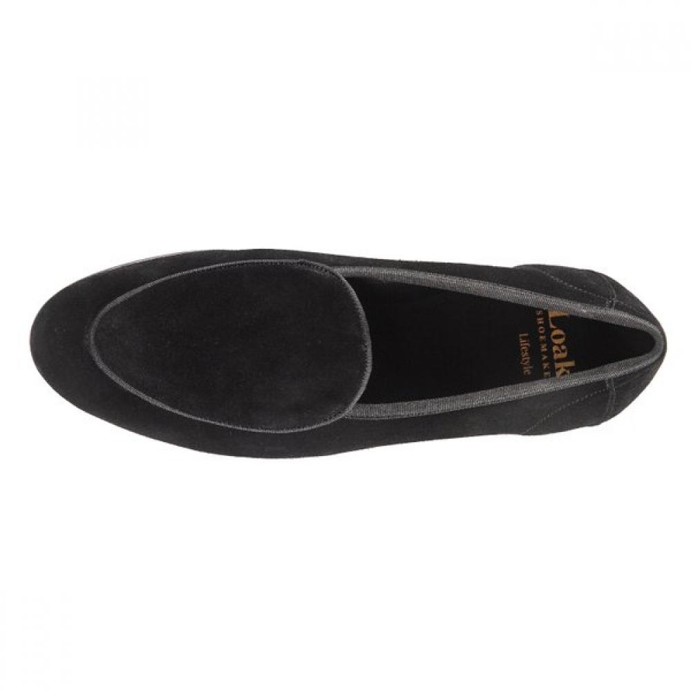 Loake Black Suede Lifestyle Belgian Loafer