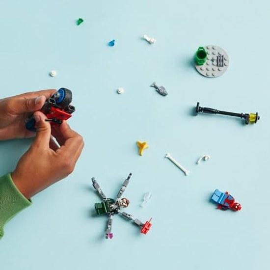LEGO Marvel Bike Chase Spider-Man vs. Doc Ock Building Toy Stud Shooter Web Blaster includes 2 Mini Figures Superhero Boys Girls Ages 6 Up 76275